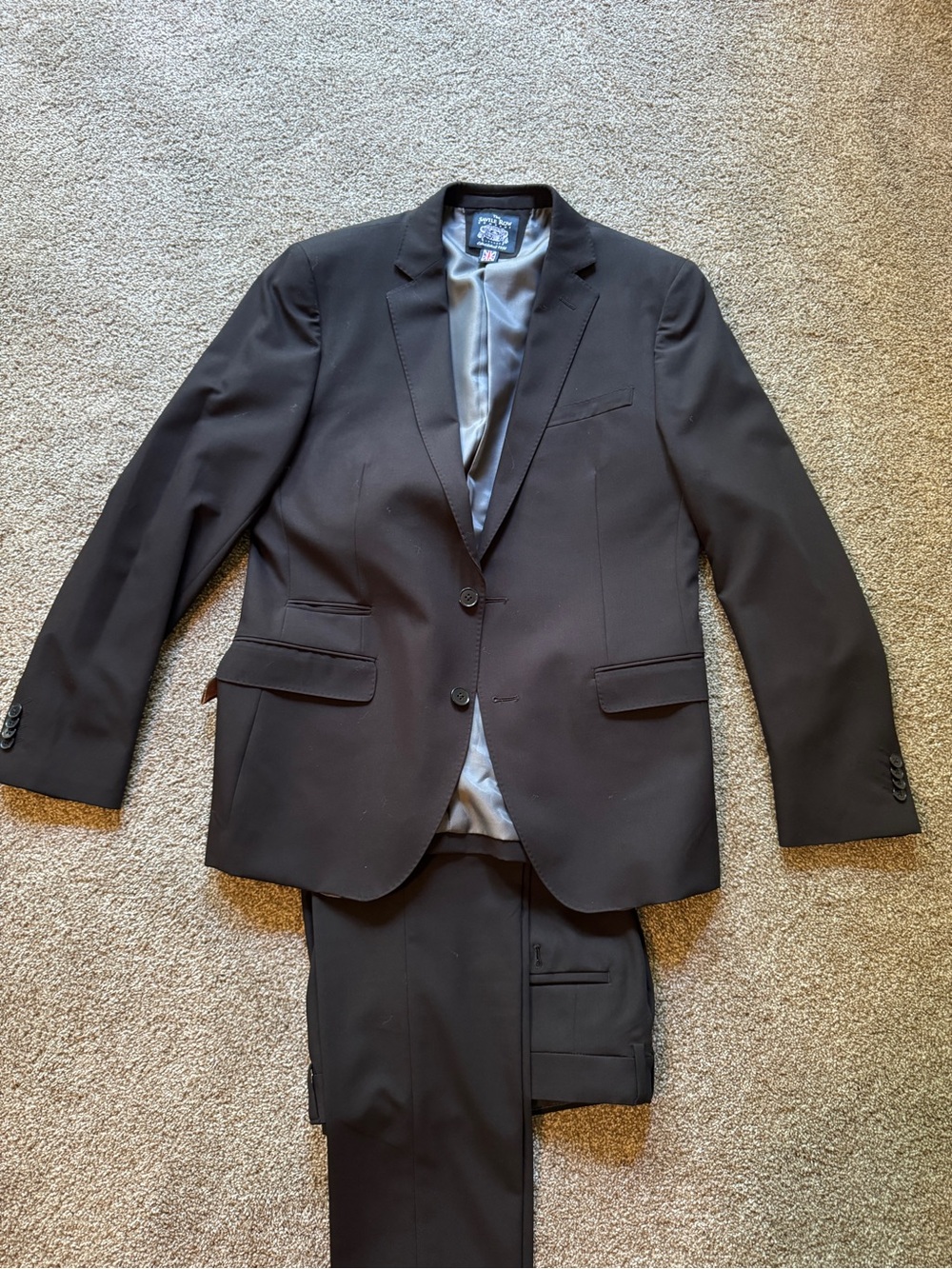 Saville Row Men's Black Two-Button Suit Jacket & Pants